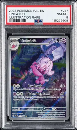 2023 POKEMON PAL EN-PALDEA EVOLVED ILLUSTRATION RARE #217 TINKATUFF PSA 8 - Image 1