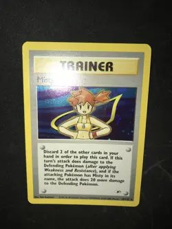 Misty Trainer Pokemon Gym Heroes 18/132 Holo Foil Rare Vintage Near Mint Swirl - Image 3