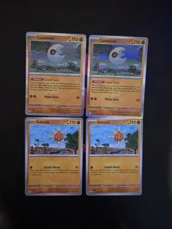 2x Lunatone 074/132 2x Solrock 075/132 Mega Evolution Pokemon TCG Playset NM - Image 1