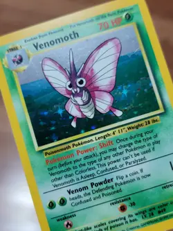 NO SYMBOL ERROR Pokemon Jungle Venomoth 13/64 Holo Rare LP! WOTC - Image 2