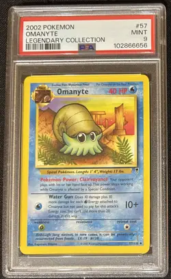 PSA 9 Mint Omanyte #57 Pokemon 2002 Legendary Collection - Image 1
