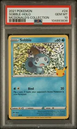 PSA 10 SOBBLE 24 MCDONALD'S COLLECTION HOLO POKEMON GEM MINT - Image 1