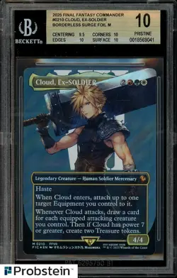 2025 MTG Final Fantasy Borderless Surge Foil 0210 Cloud Ex-Soldier BGS 10 - Image 1