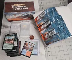 MTG OUTLAWS OF THUNDER JUNCTION 30 PLAY BOOSTERS + BUNDLE -OPENED - ALL CONTENTS - Image 1