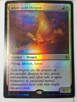 Adult Gold Dragon - FOIL - Prerelease Promo - Magic the Gathering MTG Nice! - Image 1