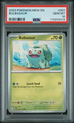 2023 POKEMON MEW EN-151 #001 BULBASAUR PSA 10 - Image 1