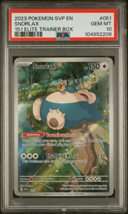 2023 POKEMON SVP EN-SV BLACK STAR PROMO 151 ELITE TRAINER BOX SNORLAX PSA 10 - Image 1