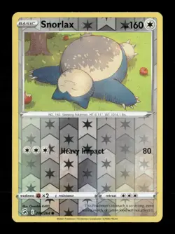Snorlax Reverse Holo Common SWSH08: Fusion Strike 206/264 NM Pokemon NM - Image 1