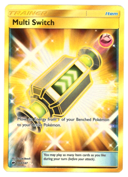 Multi Switch 164/147 Gold Secret Rare - 2017 Pokemon Burning Shadows LP - Image 1