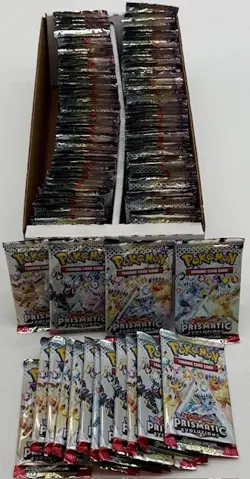 Lot of (180) Pokemon TCG Scarlet & Violet Prismatic Evolutions Booster Packs NEW - Image 3