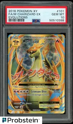 2016 Pokemon XY Evolutions #101 FA M Charizard EX PSA 10 GEM MINT - Image 1