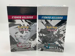 Pokemon SV10.5 Black Bolt White Flare Sealed LOT 2 Booster Bundle Display Case - Image 1