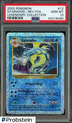 2002 Pokemon Legendary Collection #12 Gyarados Reverse Foil PSA 10 GEM MINT - Image 1