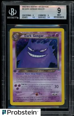 2002 Pokemon Neo Destiny 1st Edition #6 Dark Gengar Holo R BGS 9 MINT - Image 1