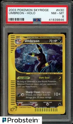 2003 Pokemon Skyridge #H30 Umbreon Holo PSA 8 NM-MT - Image 1