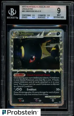 2010 Pokemon Heartgold & Soulsilver Undaunted #86 Umbreon Holo BGS 9 MINT - Image 1