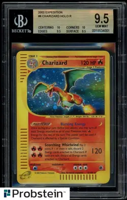 2002 Pokemon Expedition #6 Charizard Holo R BGS 9.5 GEM MINT - Image 1