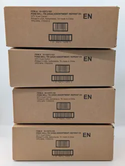 (Lot of 4) Pokemon TCG 2024 Q4 Pokeball Tins Case Sealed 72 Total Booster Packs - Image 1