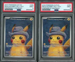 Lot of (2) Pokemon Pikachu with Grey Felt Hat Van Gogh 085 Promo PSA 9 Graded - Image 1