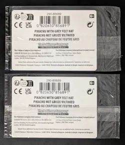 Lot of (2) 2023 Pokemon x Van Gogh Pikachu with Grey Felt Hat Promo Sealed - Image 2