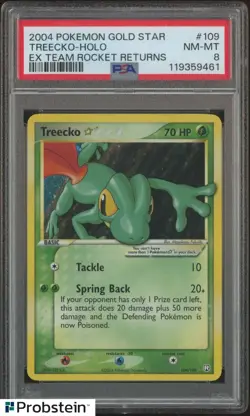 2004 Pokemon EX Team Rocket Returns #109 Treecko Holo Gold Star PSA 8 NM-MT - Image 1