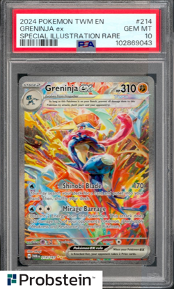 2024 Pokemon TWM En Special Illustration Rare #214 Greninja Ex PSA 10 GEM MINT - Image 1