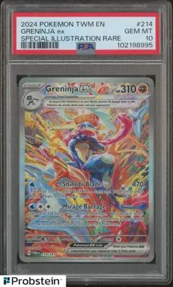 2024 Pokemon TWM EN Special Illustration Rare #214 Greninja ex PSA 10 GEM MINT - Image 1