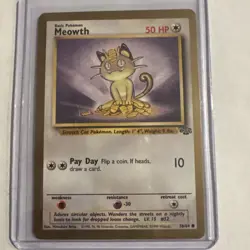Meowth 56/64, MP, Gold Bordered Promo, Fruit Roll Up, Vintage Pokemon TCG Cards - Image 2