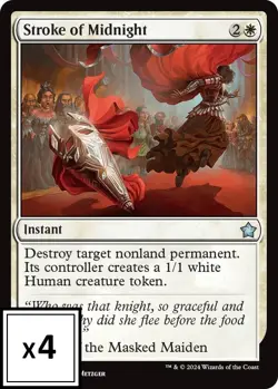 MTG (x4) Stroke of Midnight (x4) Playset (Foundations U#148) NM/LP - Image 1