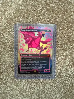Traveling Chocobo (Borderless) (Neon Ink Pink) Final Fantasy Foil - Image 1