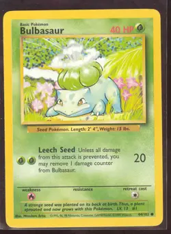 Pokemon BULBASAUR 44/102 - Base Set - - NEAR MINT/MINT - Image 1