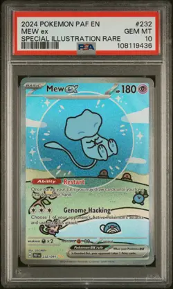 2024 POKEMON PAF EN-PALDEAN FATES SPECIAL ILLUSTRATION RARE #232 MEW EX PSA 10 - Image 1