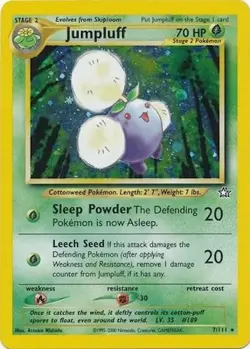 Pokemon TCG - Jumpluff - 7/111 - Holo - Rare - Neo Genesis [Moderately Played] - Image 1