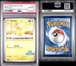 2025 Pokemon SVP EN PIKACHU #214 Illustration Contest 2024 PSA 10 - Image 3