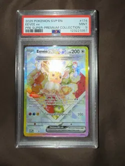 2025 POKEMON SVP EN-SV BLACK STAR PROMO #174 EEVEE EX PSA 9 - Image 1