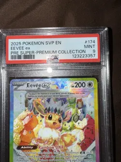 2025 POKEMON SVP EN-SV BLACK STAR PROMO #174 EEVEE EX PSA 9 - Image 2