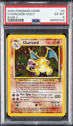 2000 POKEMON GAME BASE II #4 CHARIZARD-HOLO PSA 6 - Image 1