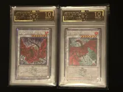 Pair of Black Rose Dragon QCAC-JP003 QCSR yu gi oh 10 grade OCD RPA not PSA - Image 1