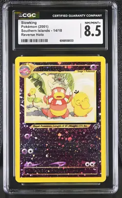 CGC 8.5 Slowking 2001 Southern Islands 14/18 Reverse Holo SWIRL Pokemon Card - Image 1