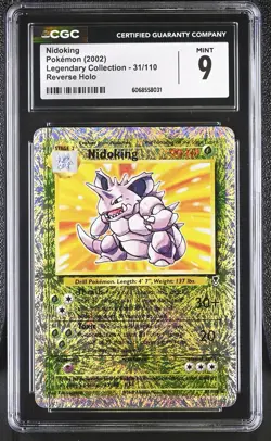 CGC 9 MINT Nidoking 2002 Legendary (Collection) 31/110 Reverse Holo Pokemon Card - Image 1