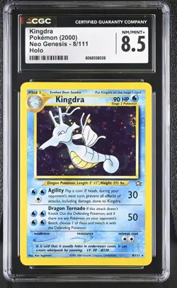 CGC 8.5 Kingdra 2000 Neo Genesis 8/111 Holo Pokemon Card - Image 1