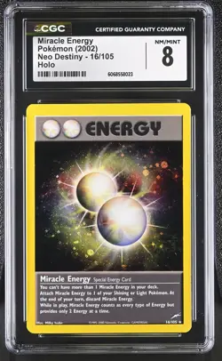CGC 8 Miracle Energy 2002 Neo Destiny 16/105 Holo SWIRL Pokemon Card - Image 1