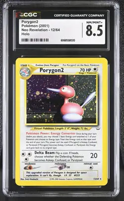 CGC 8.5 Porygon2 2001 Neo Revelation 12/64 Holo Pokemon Card - Image 1