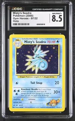 CGC 8.5 Misty's Seadra 2000 Gym Heroes 9/132 Holo Pokemon Card - Image 1