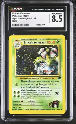 CGC 8.5 Erika's Venusaur 2000 Gym Challenge 4/132 Holo SWIRL Pokemon Card - Image 1