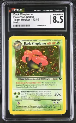 CGC 8.5 Dark Vileplume 2000 Team Rocket 13/82 Holo SWIRL Pokemon Card - Image 1