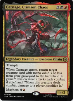 Carnage, Crimson Chaos R Marvel's Spider-Man 125 NM Normal MTG - Image 1