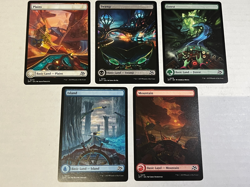 MTG - Aetherdrift Full Art Lands Set of 5 - DFT - Magic Lot Regular Non Foil - Image 1