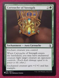 Magic The Gathering THE LIST - AMONKHET CARTOUCHE OF STRENGTH green card MTG - Image 1