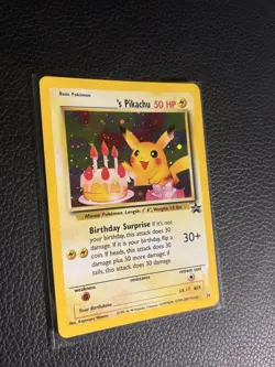 Birthday Pikachu #24 Black Star Promo Holo Rare Vintage Pokemon Card - Image 1